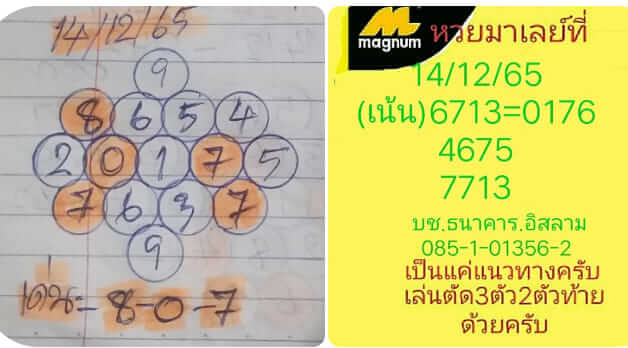 หวยมาเลย์ 14/12/65 ชุดที่ 5