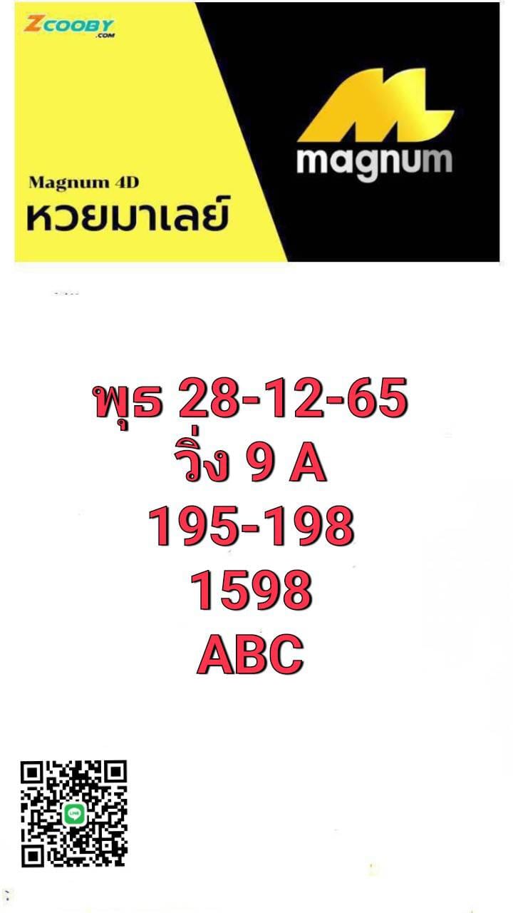 หวยมาเลย์ 28/12/65 ชุดที่ 3