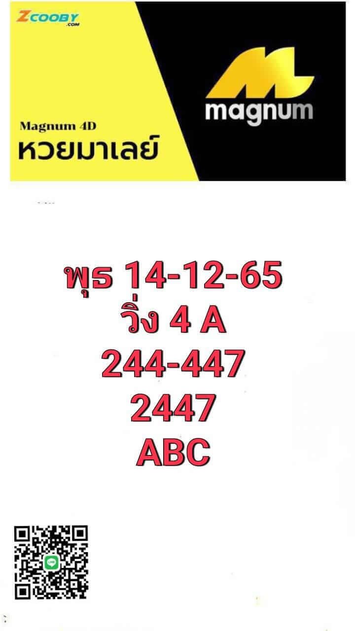 หวยมาเลย์ 14/12/65 ชุดที่ 2