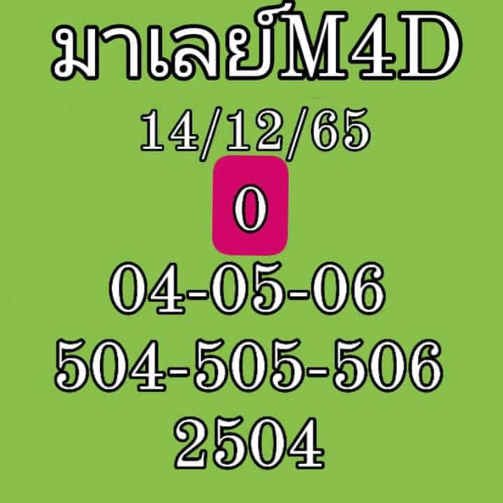 หวยมาเลย์ 14/12/65 ชุดที่ 1