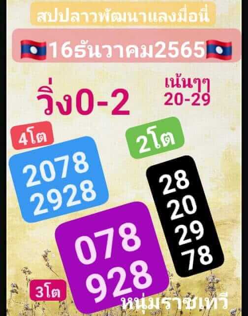 หวยลาว 16/12/65 ชุดที่ 5