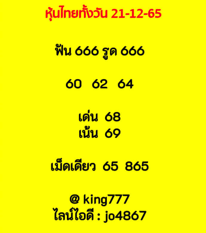 หวยหุ้น 21/12/65 ชุดที่ 9