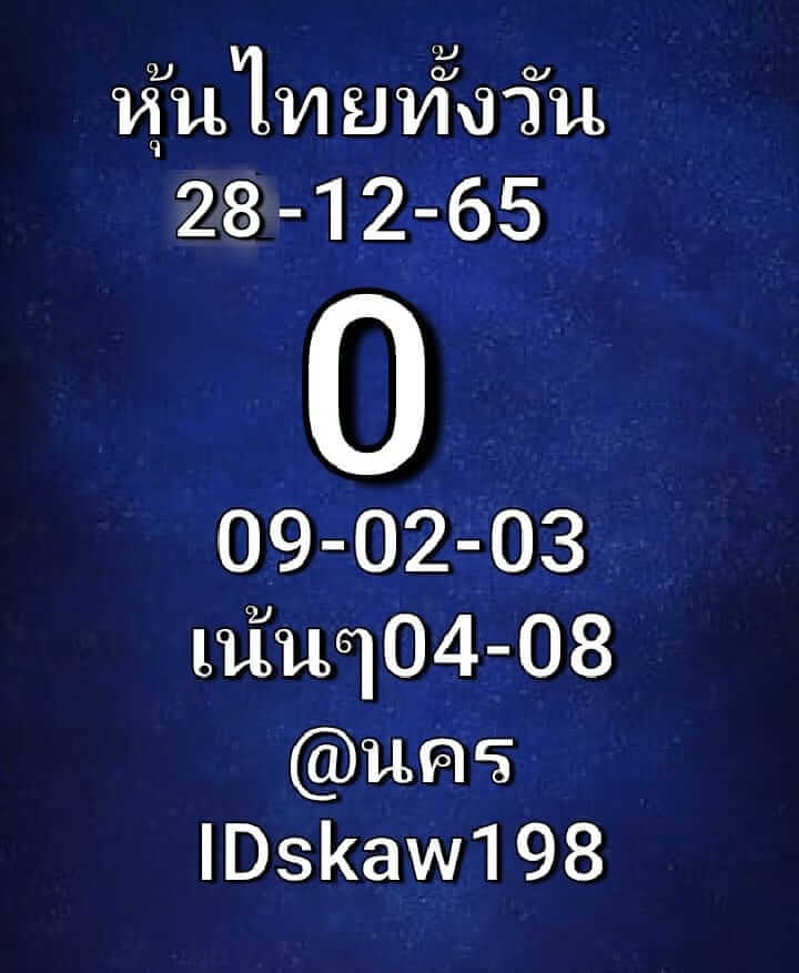 หวยหุ้น 28/12/65 ชุดที่ 8