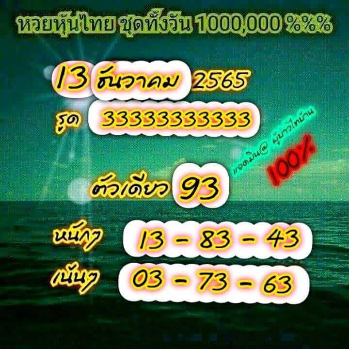 หวยหุ้น 13/12/65 ชุดที่ 8