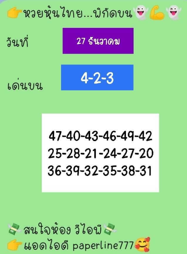 หวยหุ้น 27/12/65 ชุดที่ 6