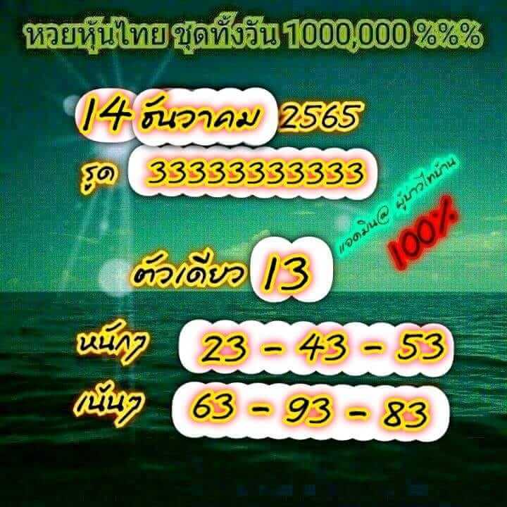 หวยหุ้น 14/12/65 ชุดที่ 3