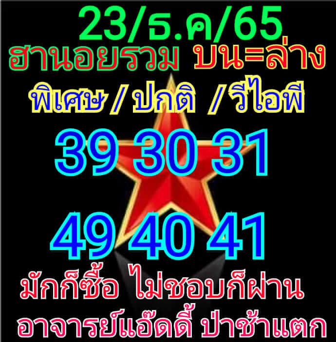 หวยฮานอย 23/12/65 ชุดที่ 3