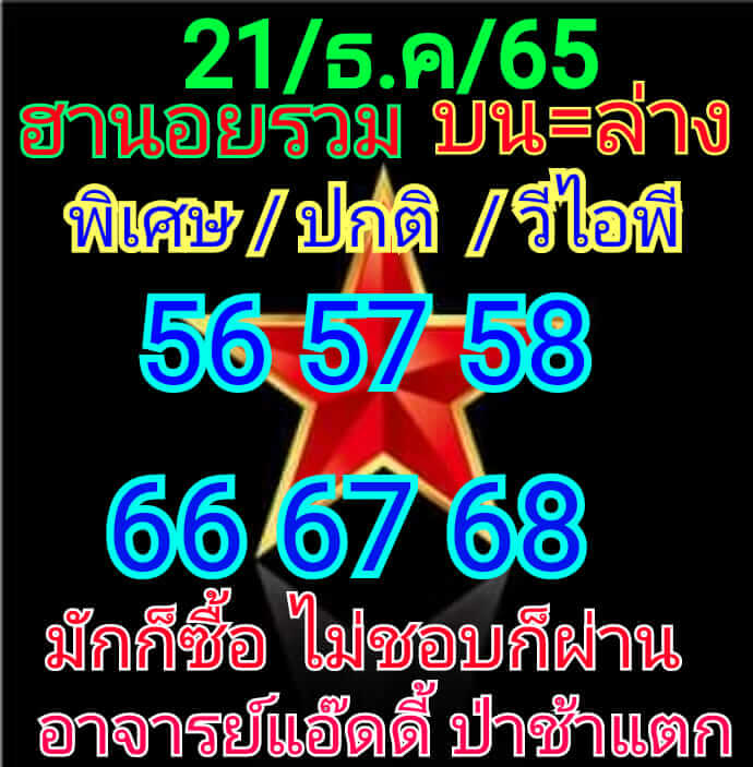 หวยฮานอย 21/12/65 ชุดที่ 1