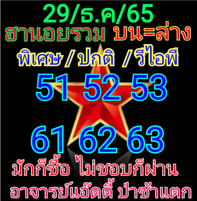 หวยฮานอย 29/12/65 ชุดที่ 3