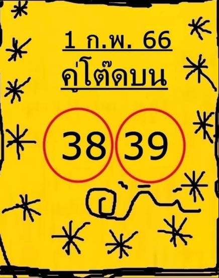 หวยคู่โต๊ดบน 1/2/66