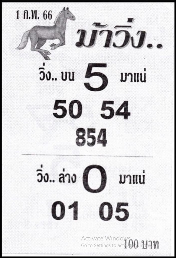 หวยม้าวิ่ง 1/2/66