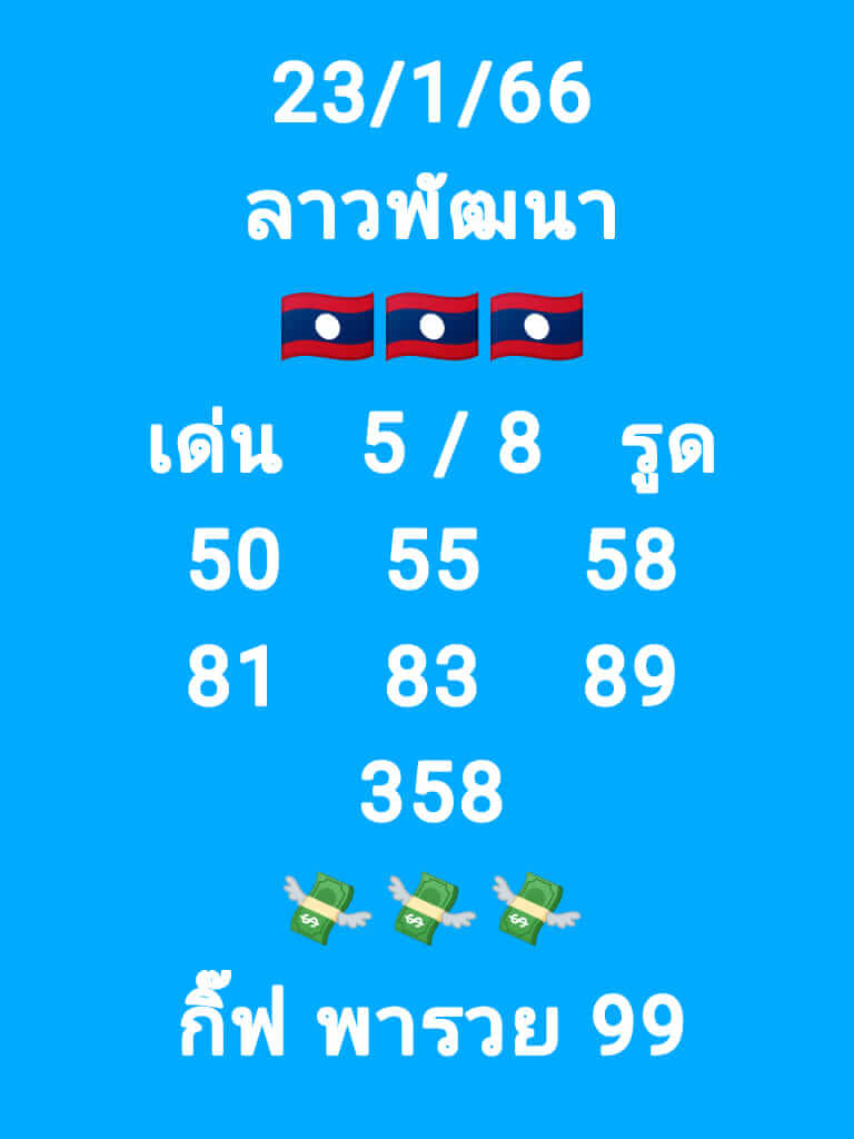 หวยลาว 23/1/66 ชุดที่ 8