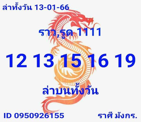 หวยหุ้น 13/1/66 ชุดที่ 7