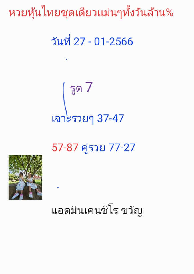 หวยหุ้น 27/1/66 ชุดที่ 10