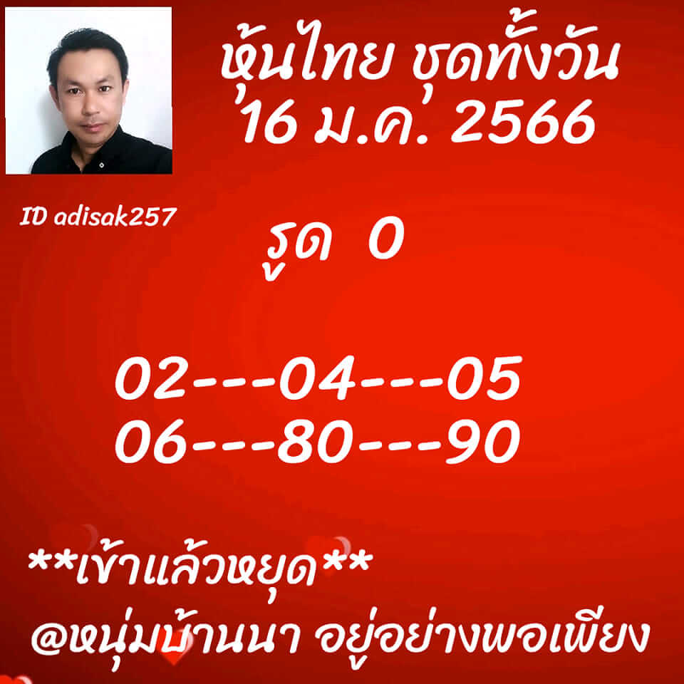 หวยหุ้น 16/1/66 ชุผที่ 8