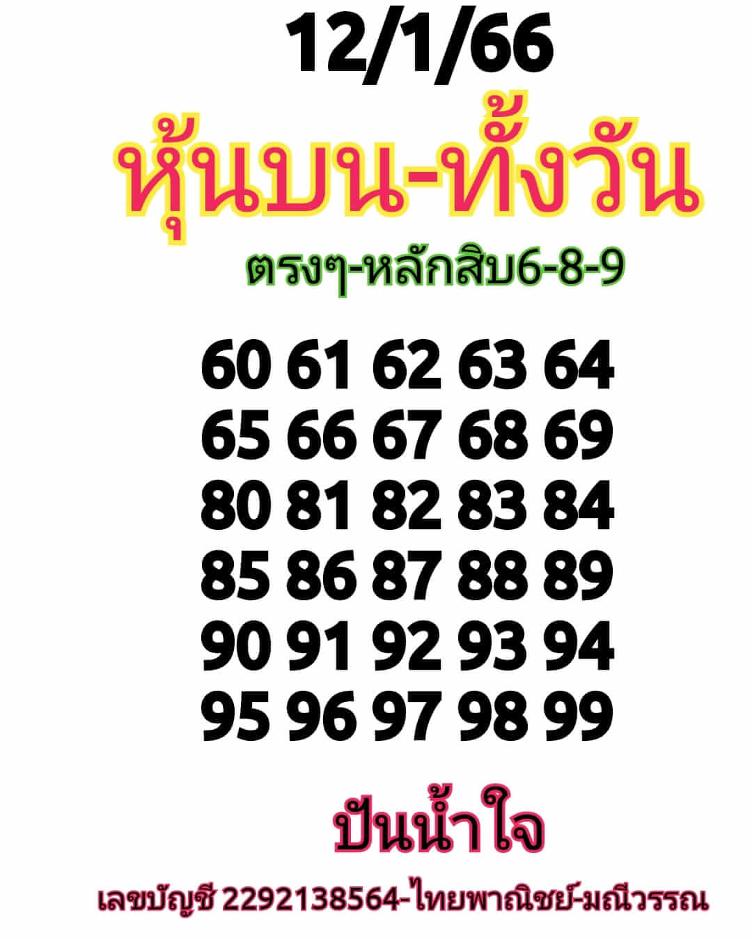 หวยหุ้น 12/1/66 ชุดที่ 3