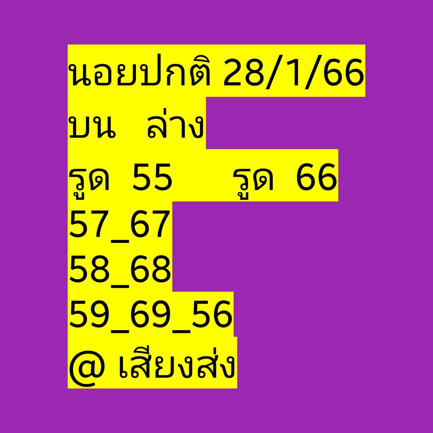 หวยฮานอย 28/1/66 ชุดที่ 10