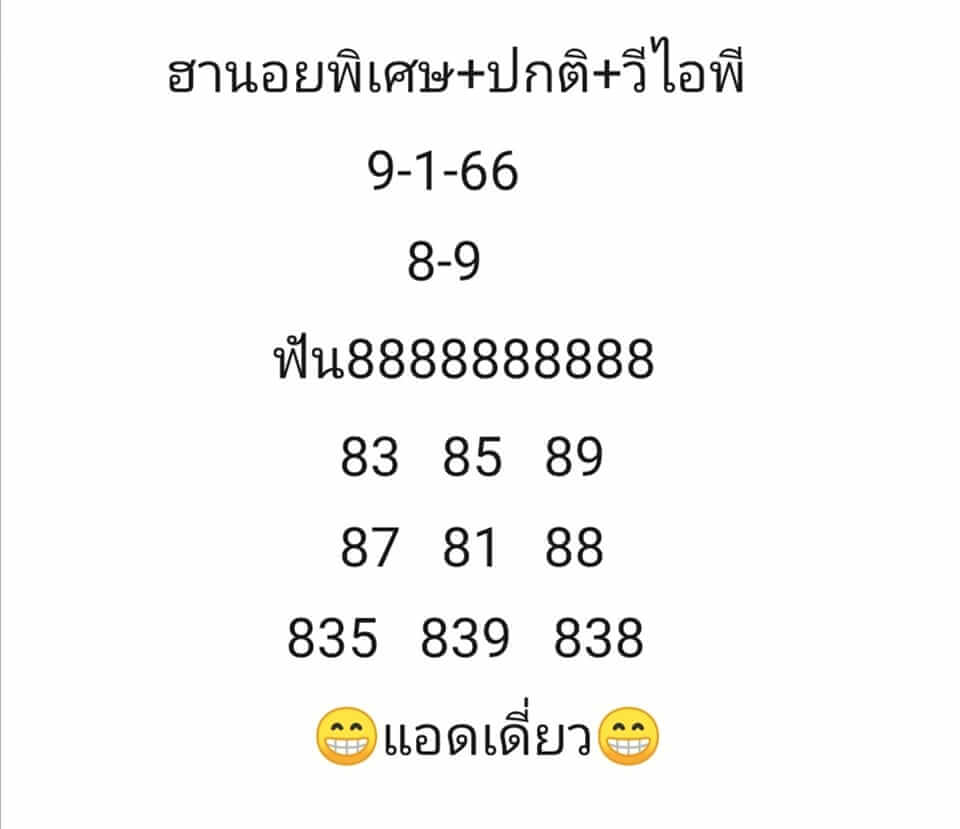 หวยฮานอย 9/1/66 ชุดที่ 3