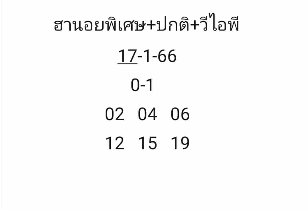 หวยฮานอย 17/1/66 ชุดที่ 5