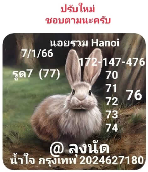 หวยฮานอย 7/1/66 ชุดที่ 2