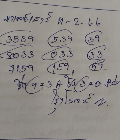 หวยมาเลย์ 11/2/66 ชุดที่ 1