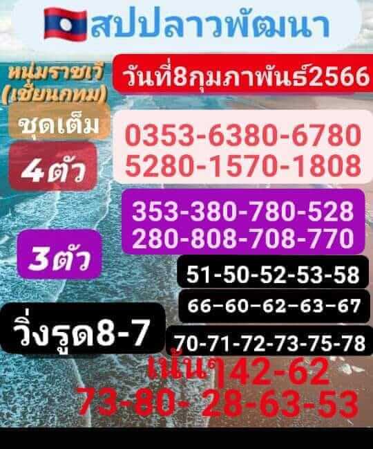 หวยลาว 8/2/66 ชุดที่ 5