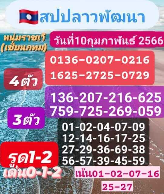 หวยลาว 10/2/66 ชุดที่ 6