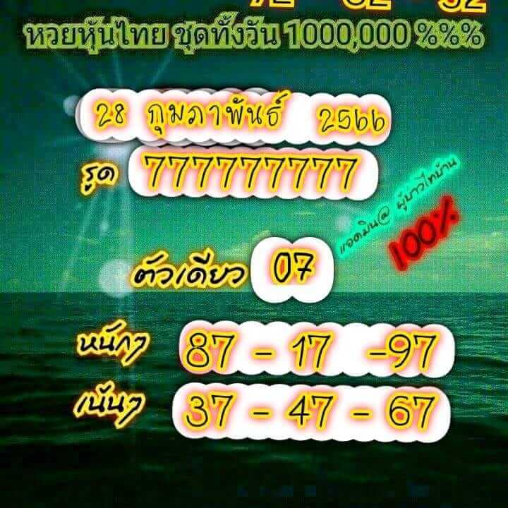 หวยหุ้น 28/2/66 ชุดที่ 3