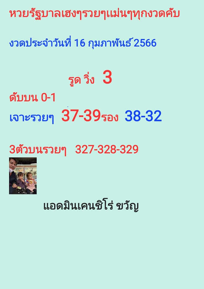 หวยหุ้น 16/2/66 ชุดที่ 7