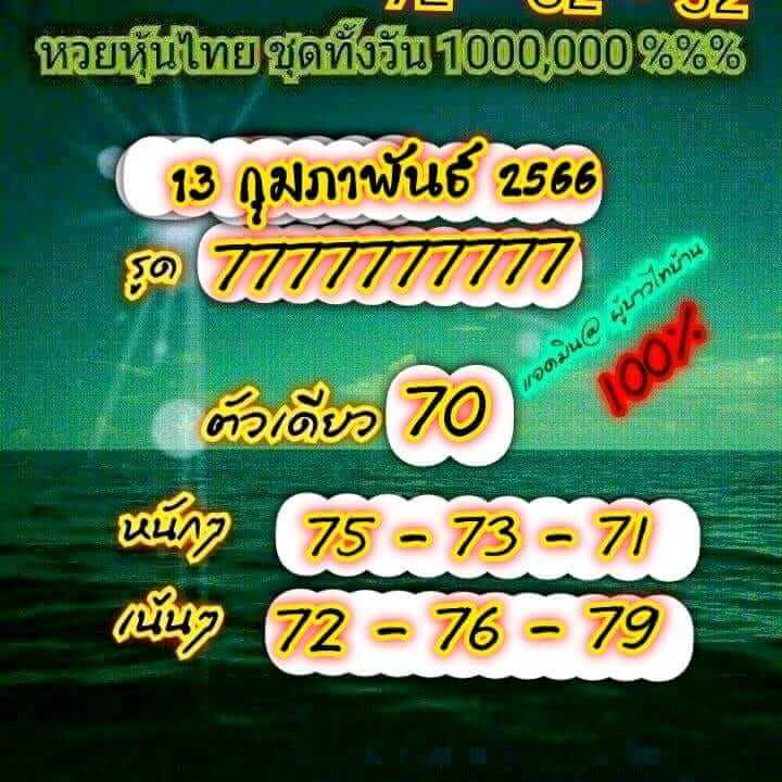 หวยหุ้น 13/2/66 ชุดที่ 7