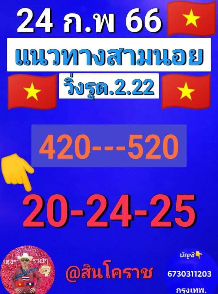 หวยฮานอย 24/2/66 ชุดที่ 10