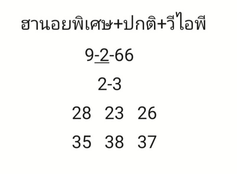 หวยฮานอย 9/2/66 ชุดที่ 10