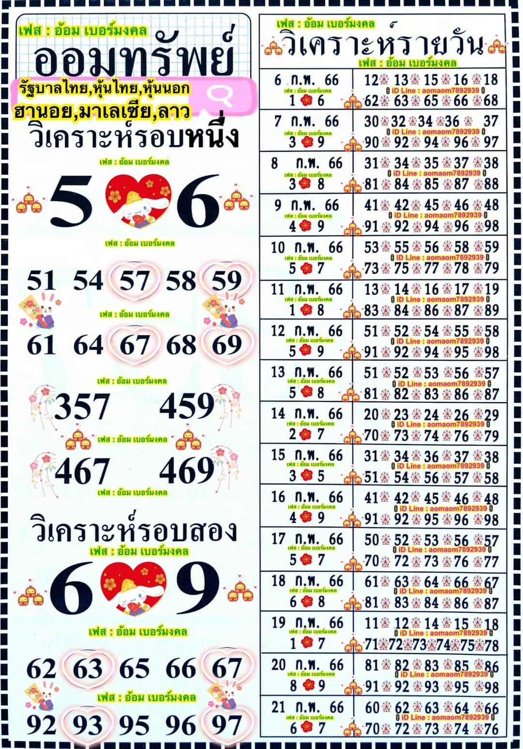 หวยฮานอย 6/2/66 ชุดที่ 11