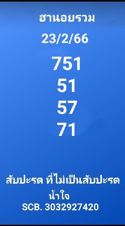 หวยฮานอย 23/2/66 ชุดที่ 8