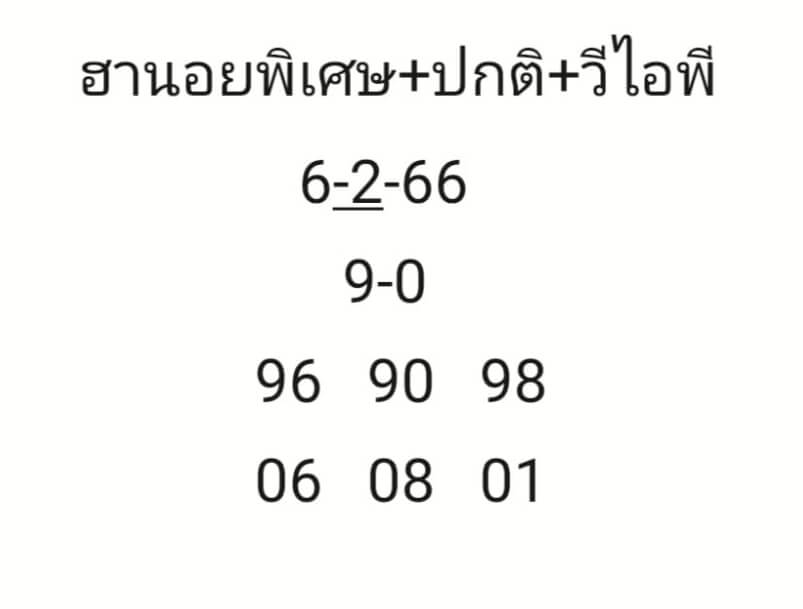 หวยฮานอย 6/2/66 ชุดที่ 8