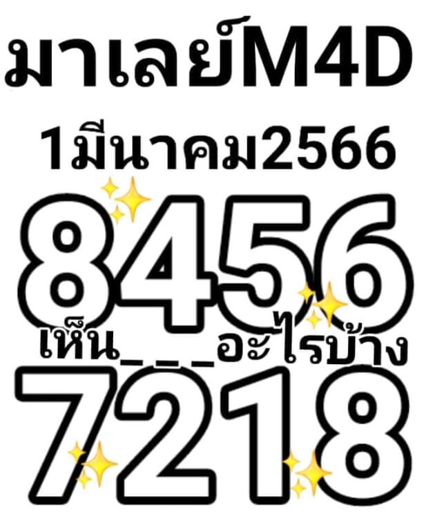 หวยมาเลย์ 1/3/66 ชุดที่ 3