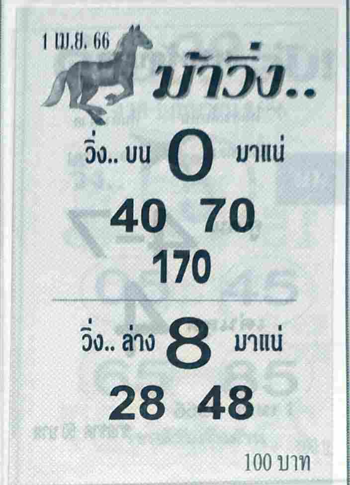 หวยม้าวิ่ง 1/4/66