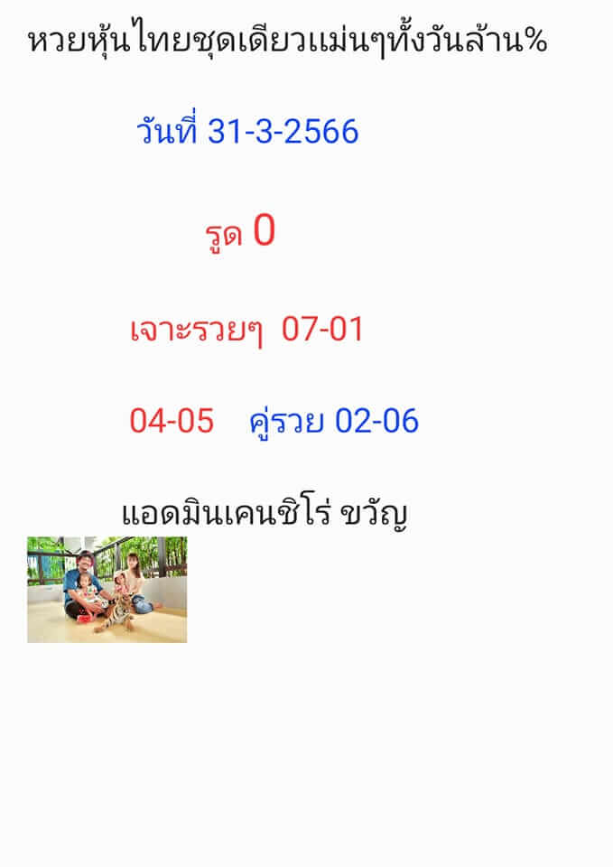 หวยหุ้น 31/3/66 ชุดที่ 1