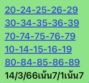 หวยหุ้น 14/3/66 ชุดที่ 1