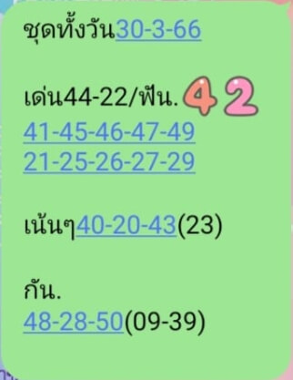 หวยหุ้น 30/3/66 ชุดที่ 8