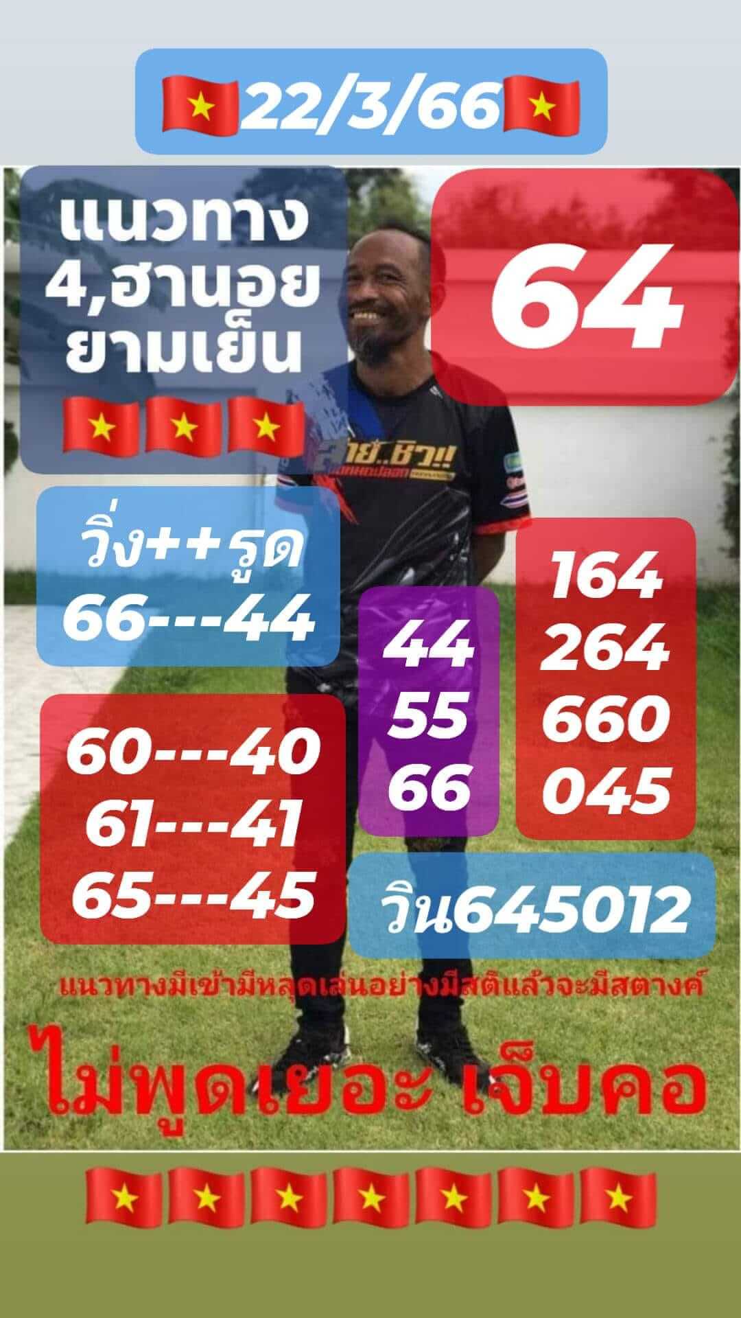หวยฮานอย 22/3/66 ชุดที่ 2