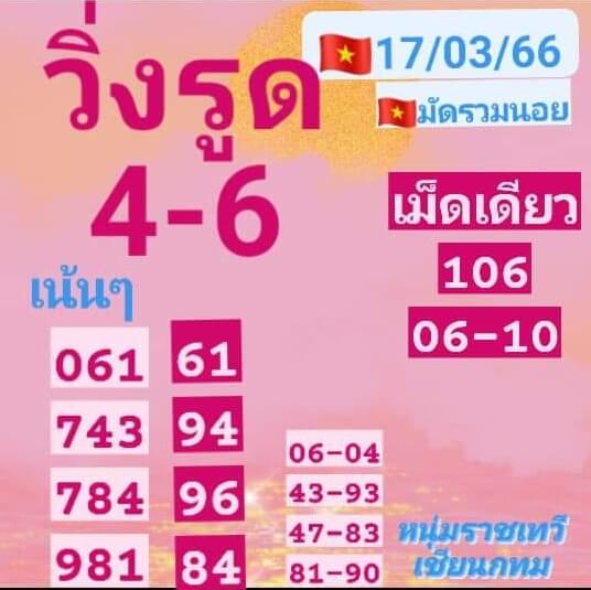 หวยฮานอย 17/3/66 ชุดที่ 3