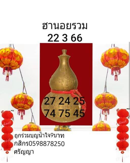 หวยฮานอย 22/3/66 ชุดที่ 3