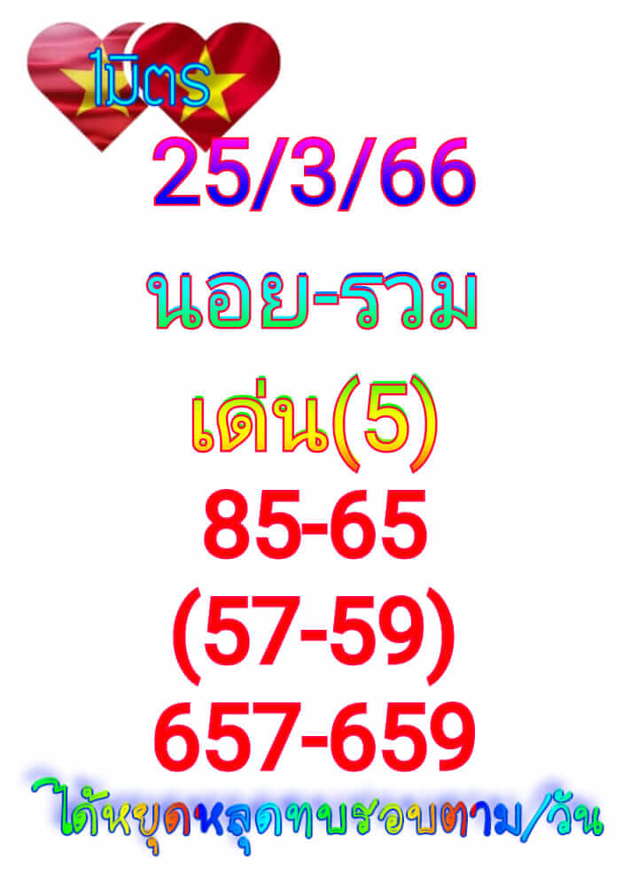 หวยฮานอย 25/3/66 ชุดที่ 7