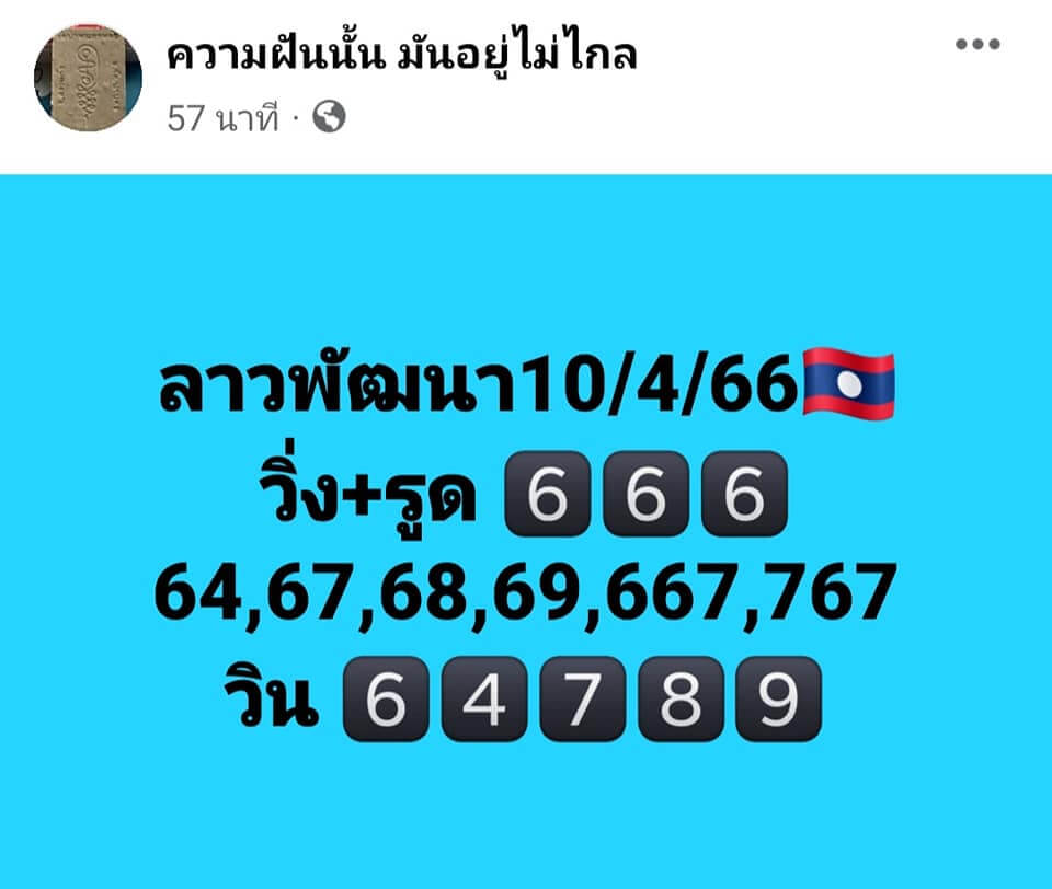 หวยลาว 10/4/66 ชุดที่ 3