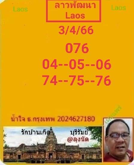 หวยลาว 3/4/66 ชุดที่ 9