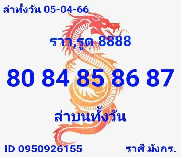 หวยหุ้น 5/4/66 ชุดที่ 1