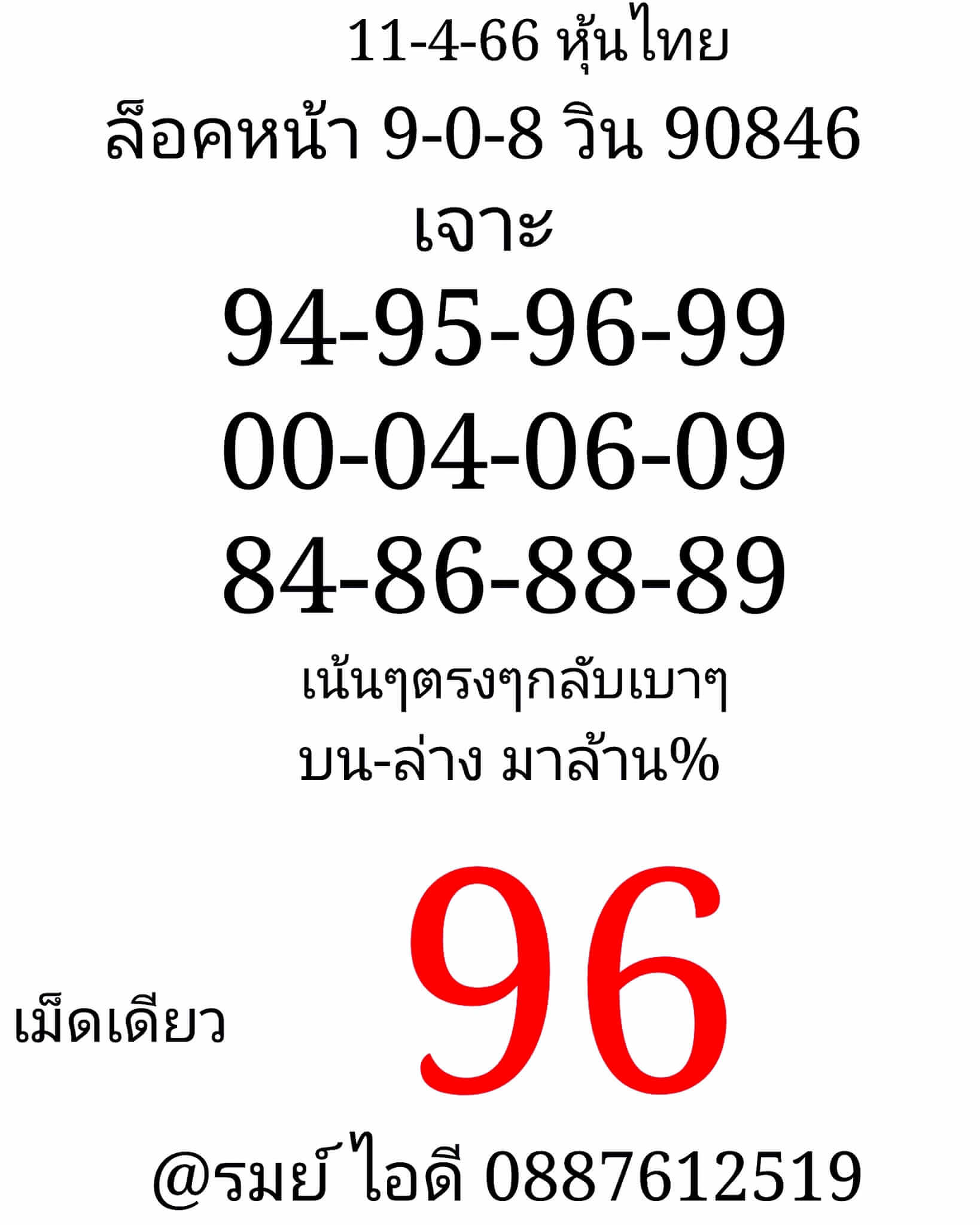 หวยหุ้น 11/4/66 ชุดที่ 2