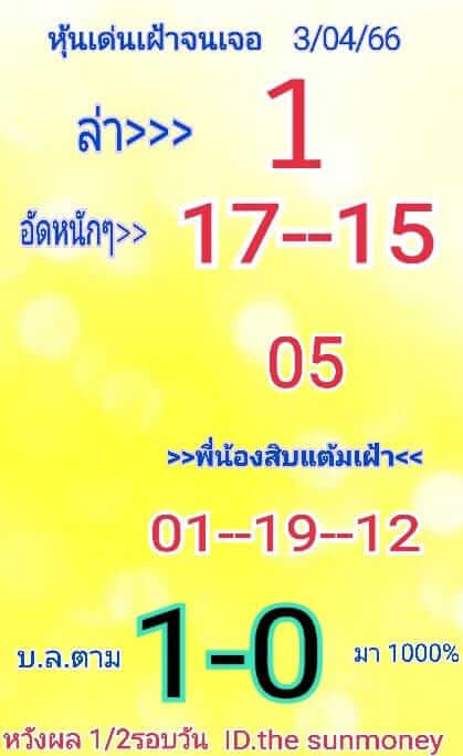 หวยหุ้น 3/4/66 ชุดที่ 5
