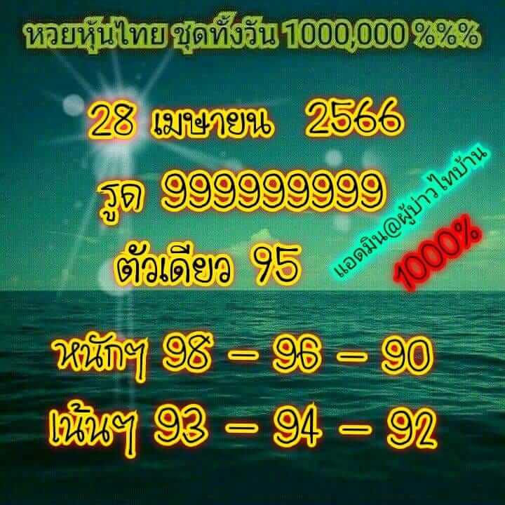 หวยหุ้น 28/4/66 ชุดที่ 8